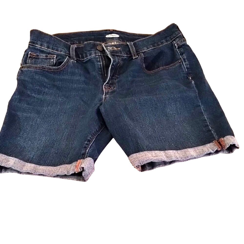 Women's Old Navy Mid-Thigh Cuffed Denim Shorts - Blue - Size 4